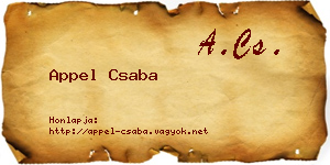 Appel Csaba névjegykártya
